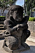 Candi Panataran - statues of giant club-wielding gate-keeping dwarapala at the entrance of the compound. 